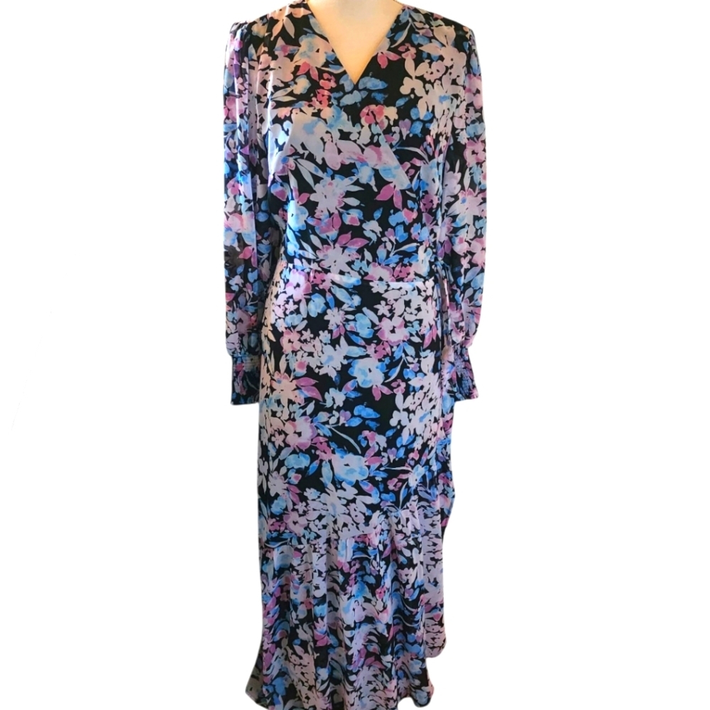 Bar III Floral-Print Wrap Maxi Dress
